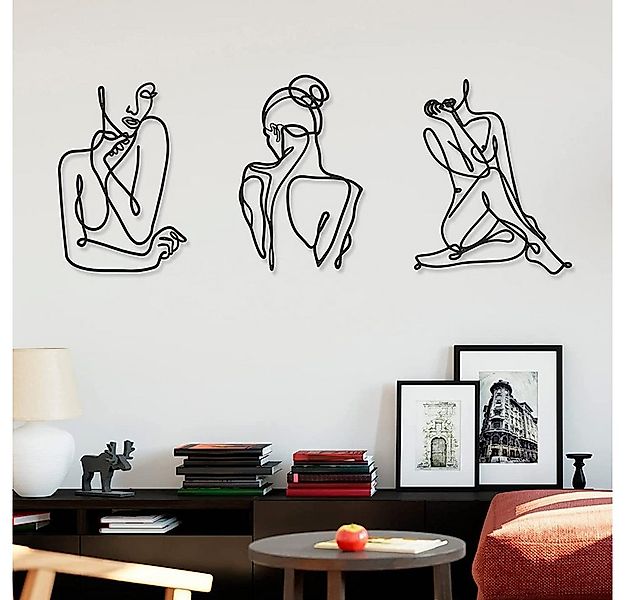 NUODWELL Wanddekoobjekt 3 Stück Metall Wanddekoration,Schwarze Metall Wandk günstig online kaufen