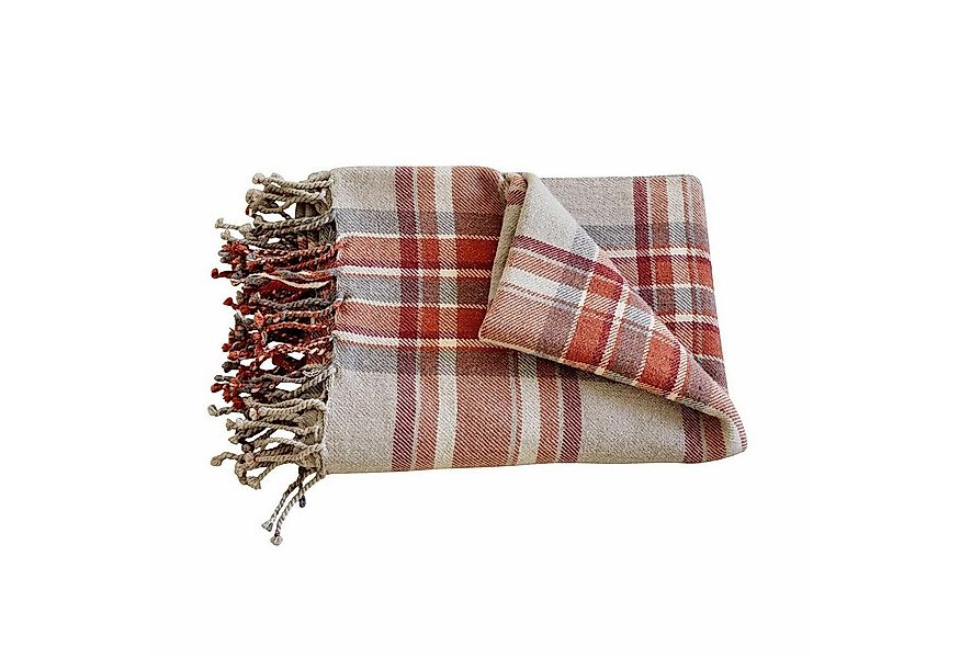 Mirabeau Tagesdecke Plaid Tartan rot/beige günstig online kaufen
