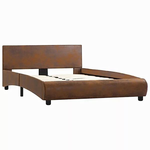 vidaXL Bett Bettgestell Braun Kunstleder 120×200 cm günstig online kaufen