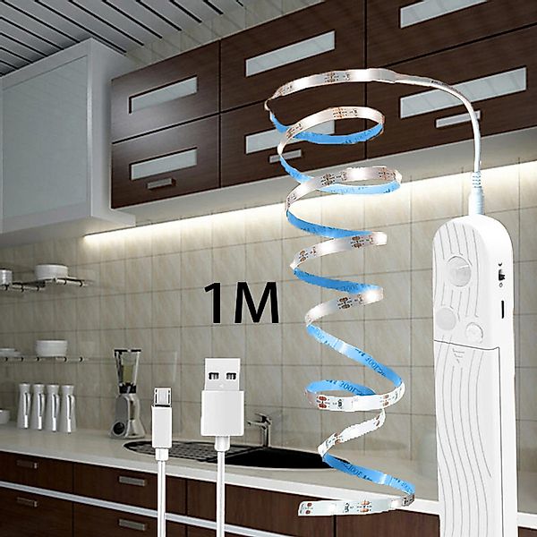 MUPOO LED Stripe Lichtstreifen Bewegungsmelder, USB-/Batteriebetrieben günstig online kaufen