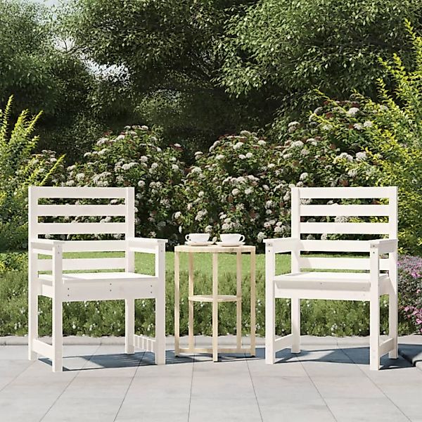 Vidaxl Gartenstühle 2 Stk. Weiß 60x48x91 Cm Massivholz Kiefer günstig online kaufen