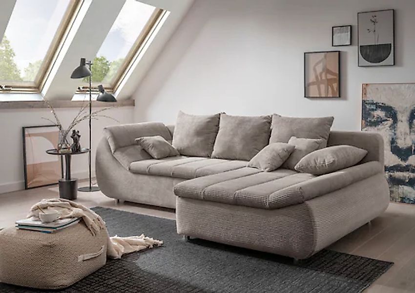 INOSIGN Ecksofa »Imola, bequem, aktuelle Steppung im Sitz, L-Form, Breite 2 günstig online kaufen