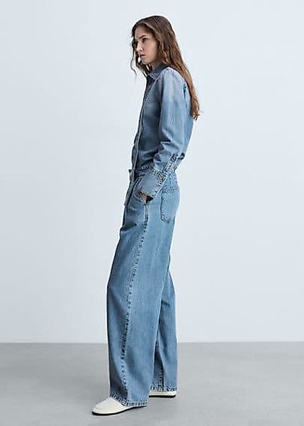 Wideleg-Bundfaltenjeans günstig online kaufen