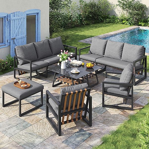 OKWISH Gartenlounge-Set Gartenmöbel-Set, Eckgarnitur, (Outdoor-Sofa-Set, Ba günstig online kaufen