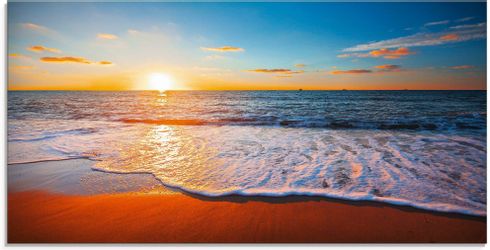 Artland Glasbild "Sonnenuntergang und das Meer" Strand 1 Stk. tlg. günstig online kaufen