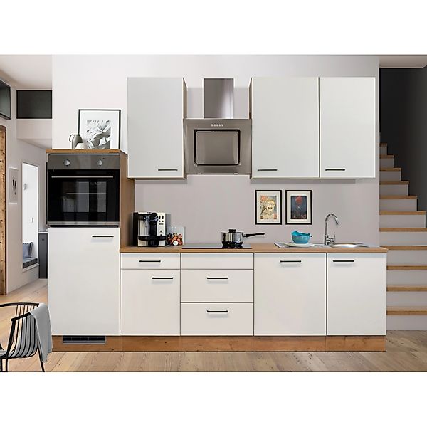Flex-Well Exclusiv Küchenzeile Vintea 280 cm Magnolia-Lancelot Oak günstig online kaufen