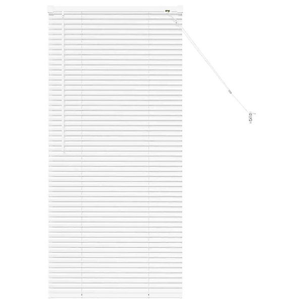 vidaXL Balkenjalousien mit Vorhängen Weiß 130 x 55 cm Aluminium 42005963 günstig online kaufen