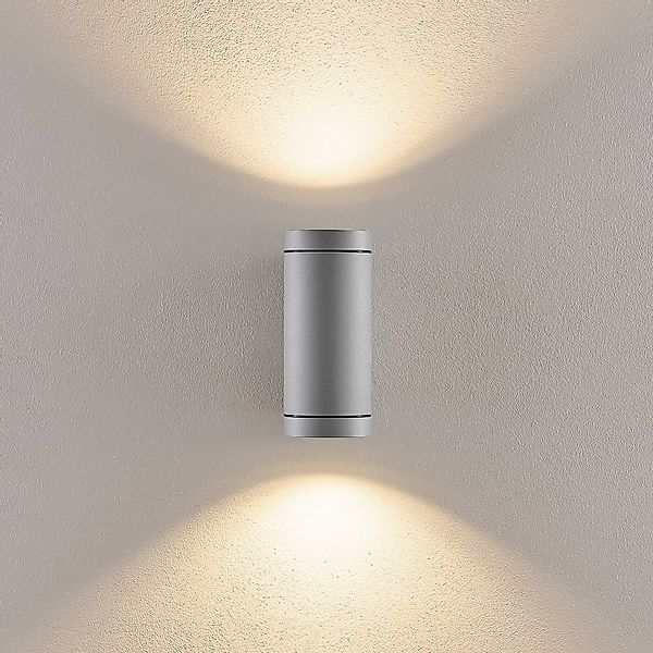 Außenwandlampe ShoreLine Pro Round up/down, hellgrau, GU10 günstig online kaufen