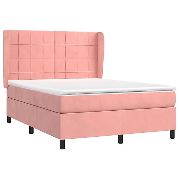 vidaXL Boxspringbett mit Matratze Rosa 140x190 cm Samt 3129212 günstig online kaufen