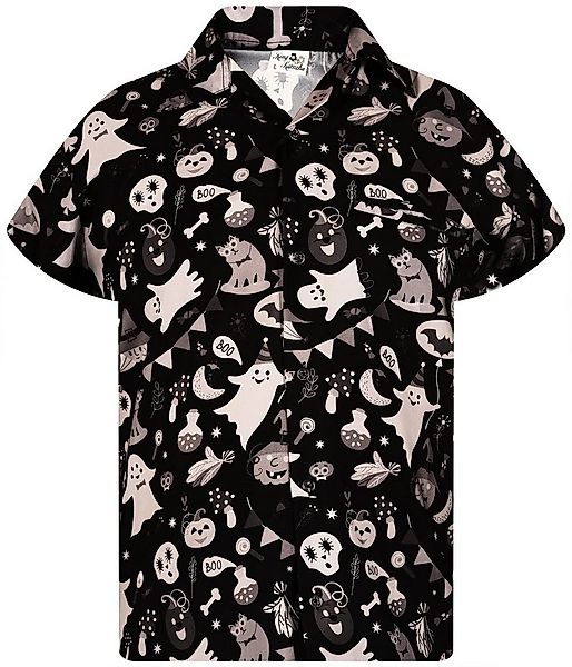 King Kameha Hawaiihemd Halloween Pumpkin Ghost Funky Hawaii-Hemd Kurzarm Fr günstig online kaufen