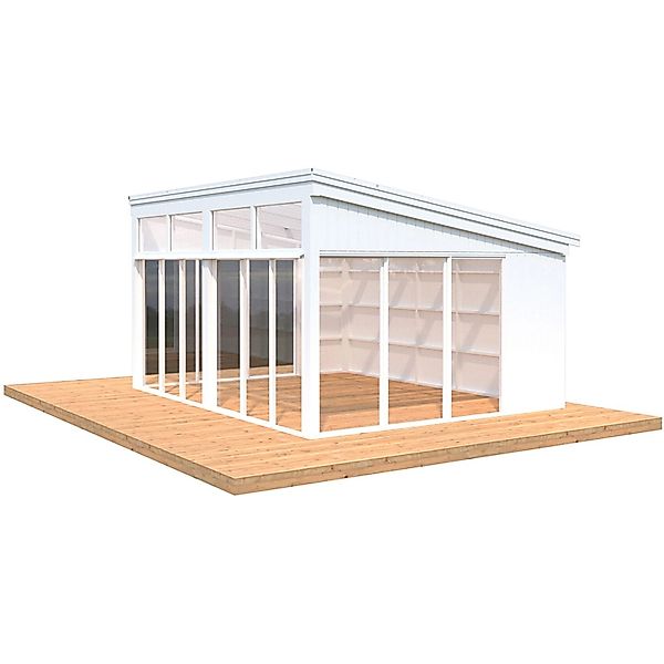 Palmako Pavillon Nova 17,8 m² Weiß Grundiert 502 cm x 396 cm günstig online kaufen