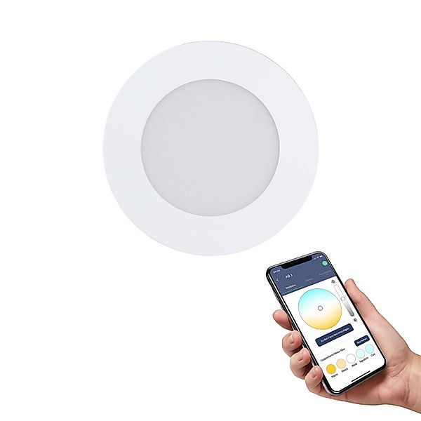 EGLO connect Fueva-Z Einbauleuchte 12cm, weiß günstig online kaufen
