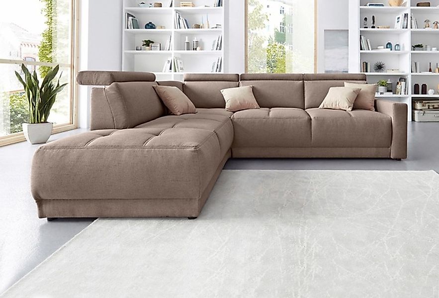 DOMO collection Ecksofa »Ava, moderne Sitzheftung mit toller Doppelnaht, ko günstig online kaufen