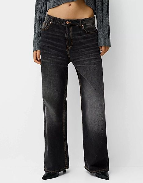 Bershka Jeans Im Baggy-Hosen-Fit Damen 44 Schwarz günstig online kaufen