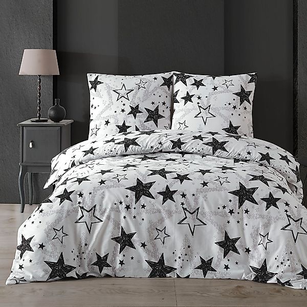 Buymax Bettwäsche Sterne-Muster, Stella Black, Renforcé, günstig online kaufen