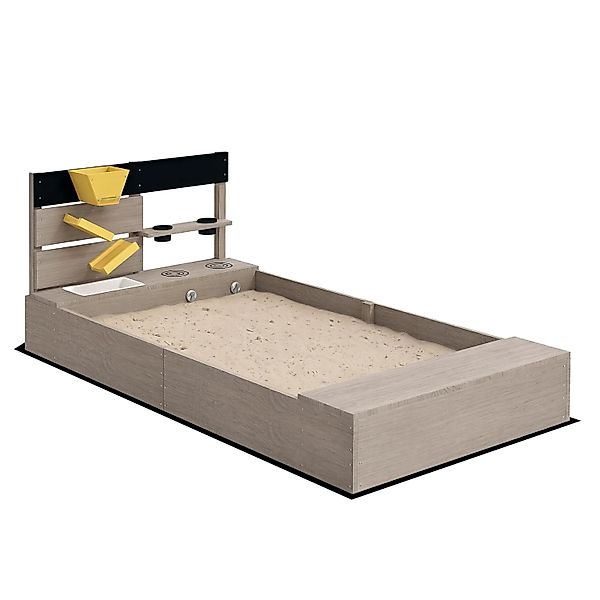 Outsunny Kinder Sandbox Sandkiste aus Holz Tannenholz Grau 154L x 80B x 60H günstig online kaufen