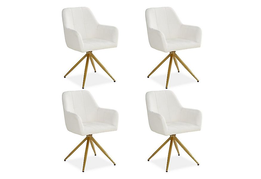 Homestyle4u Armlehnstuhl Polsterstuhl mit Armlehne Bouclé Beige Esszimmer W günstig online kaufen