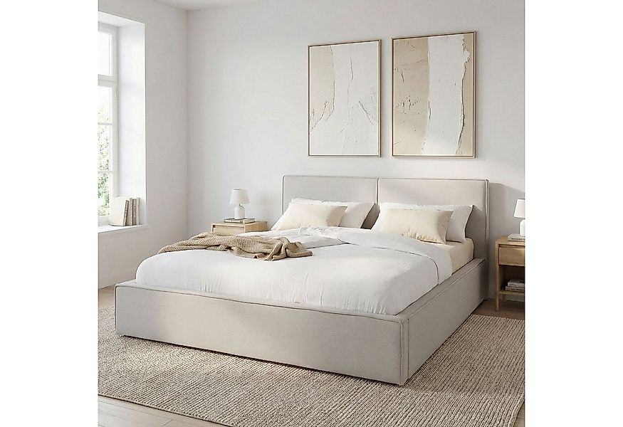IDIMEX Polsterbett CALM, Doppelbett 180x200 cm in Leinenoptik inkl Lattenro günstig online kaufen