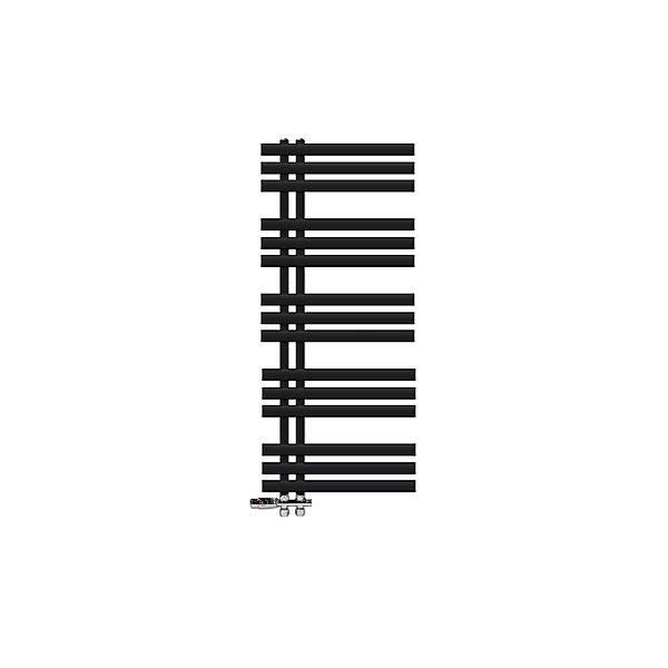 LuxeBath Badheizkörper Iron EM 50x120 cm Schwarz Matt Thermostat Durch günstig online kaufen