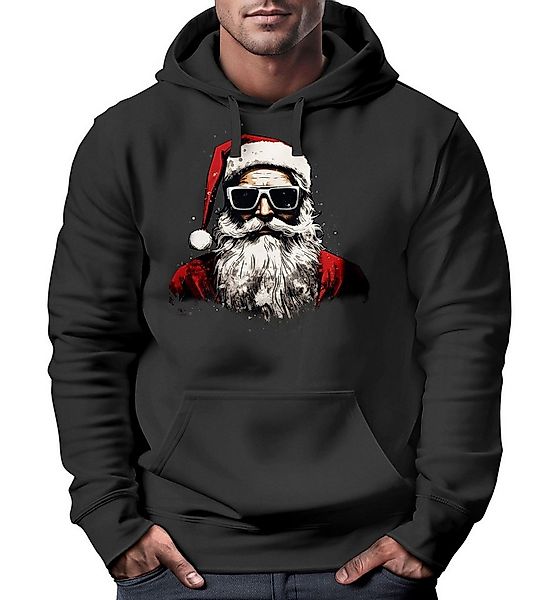 MoonWorks Hoodie Hoodie Herren Weihnachten Weihnachtsmann Motiv Santa Claus günstig online kaufen