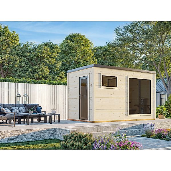 Palmako Sauna Grace 390 x 230 cm Lackiert Grau-Anthrazit FSC® günstig online kaufen