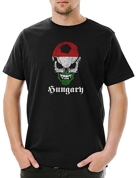 Urban Backwoods Print-Shirt Black Classic Hungary Football Soccer Skull Fla günstig online kaufen