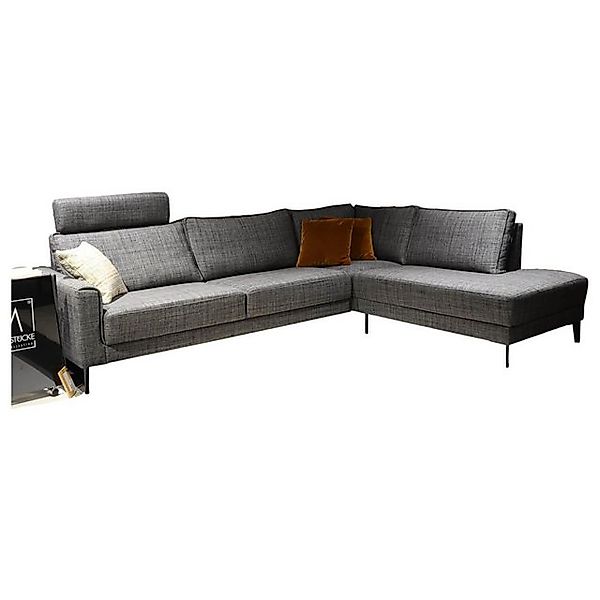 Puhlmann Ecksofa Ecksofa Bern Stoff Sunnyboy CH3034 Fb 096 Grau Füße Diaman günstig online kaufen