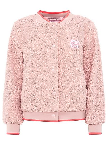 Zwillingsherz Bomberjacke Teddy Bomberjacke "Smile / Good Vibes" Seitliche günstig online kaufen