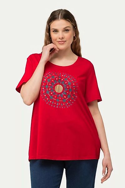 Ulla Popken T-Shirt T-Shirt Mandala A-Linie Rundhals Halbarm günstig online kaufen