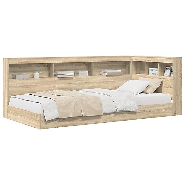 vidaXL Bett Bücherregal-Bett Sonoma Eiche 90x200 günstig online kaufen