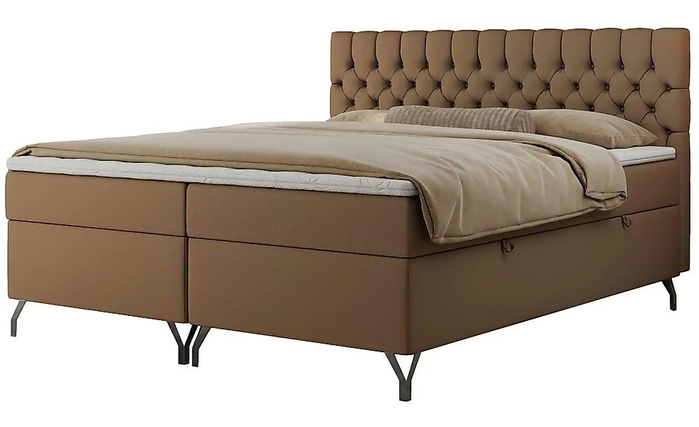 Boxbett mit Bettkasten Grimaldi ¦ braun ¦ Maße (cm): B: 124 H: 115 Betten > günstig online kaufen