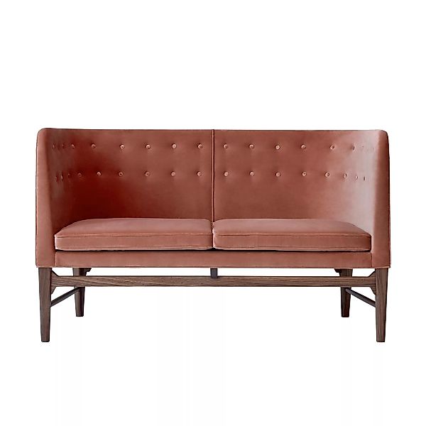 &Tradition - Mayor AJ6 2-Sitzer Sofa Gestell Nussbaum - lehm/Stoff Velvet c günstig online kaufen