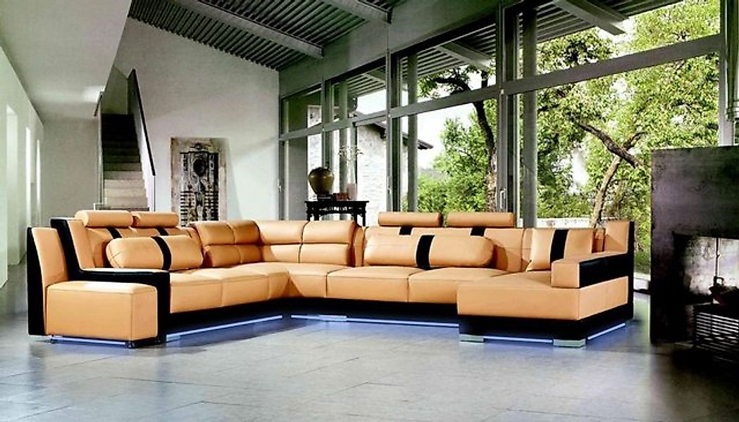 JVmoebel Ecksofa XXL U Form Leder Wohnlandschaft Couch Polster Sitz Sofa Gr günstig online kaufen