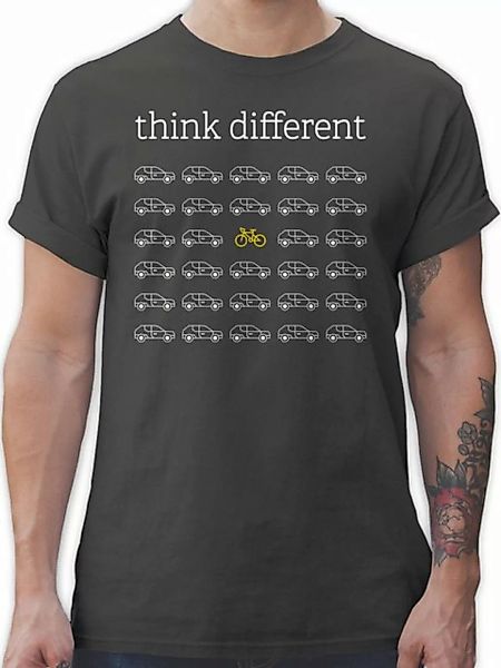 Shirtracer T-Shirt Think Different - Geschenk Fahrradfahrer Fahrradfahrerin günstig online kaufen