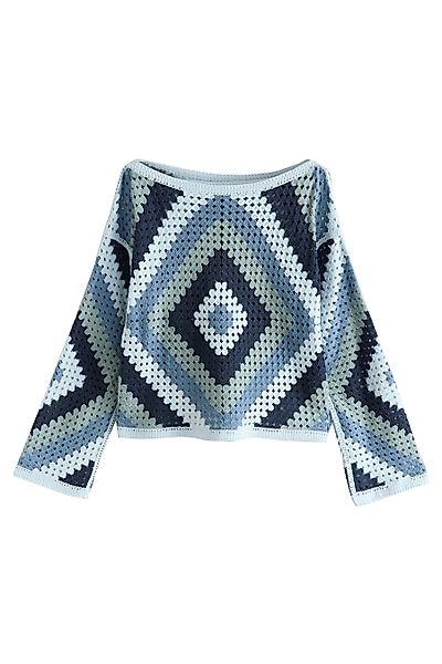 Next Strickpullover Baumwoll-Häkelpullover mit offenem Ausschnitt günstig online kaufen