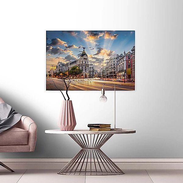 Bricoflor Leinwand Bild Mit Madrid Motiv Wandbild Mit Stadt Ideal Für Küche günstig online kaufen