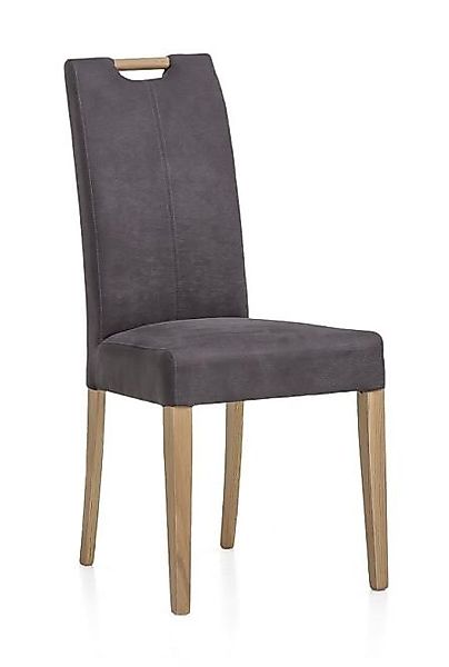Polsterstuhl 2er Set SAVONA Eiche lackiert massiv Holz/ Hera Anthrazit günstig online kaufen
