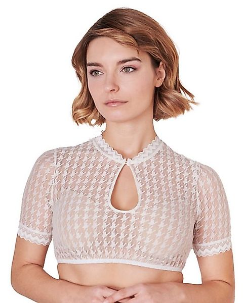 KRÜGER COLLECTION Dirndlbluse Dirndlbluse 'Bernarda' Kurzarm 216367, Hellbl günstig online kaufen