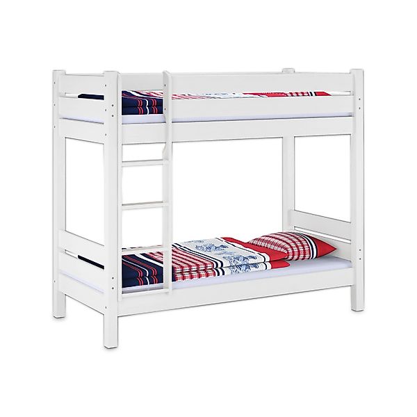 Erst-Holz Weißes Etagenbett Massivholz Kiefer Stabil Schmal 80 x 200 Nische günstig online kaufen