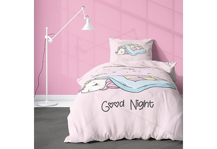 MTOnlinehandel Kinderbettwäsche Einhorn 135x200 + 80x80 cm, 100 % Baumwolle günstig online kaufen
