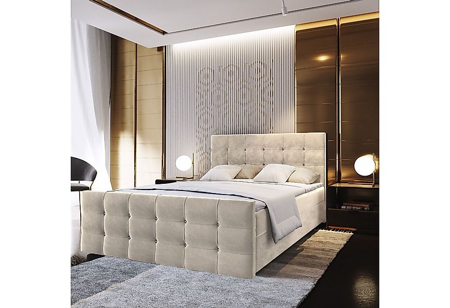 Masseno Boxbett SLAT 180x200 cm mit Bonell Matratze und Topper günstig online kaufen