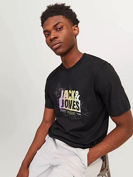 Jack & Jones Herren Rundhals T-Shirt JCOMAP SUMMER LOGO - Regular Fit günstig online kaufen