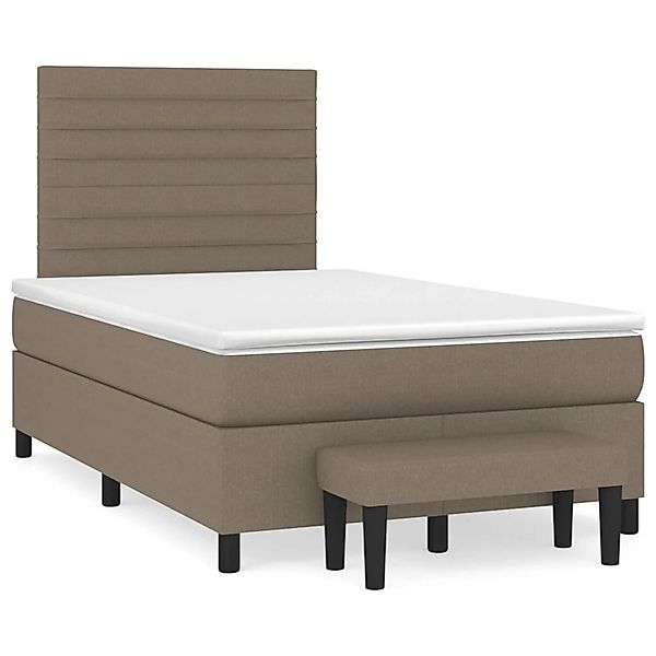 vidaXL Boxspringbett mit Matratze Taupe 120x200 cm Stoff1359333 günstig online kaufen