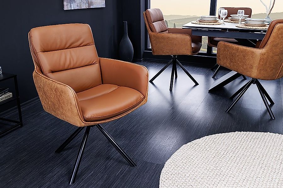 riess-ambiente Polsterstuhl BIG GEORGE cognac / schwarz (Einzelartikel, 1 S günstig online kaufen
