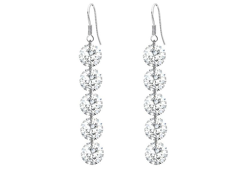 LÖB Paar Ohrhänger 925 Silber Ohrringe Hängend Tropfen Anhänger 5 Zirkonia günstig online kaufen