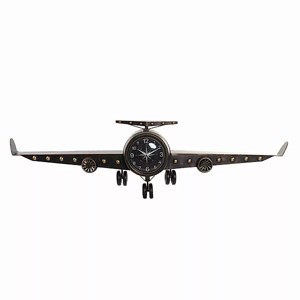 Wanduhr Dkd Home Decor Schwarz Metall Kristall Flugzeug Holz Mdf (157 X 22 günstig online kaufen