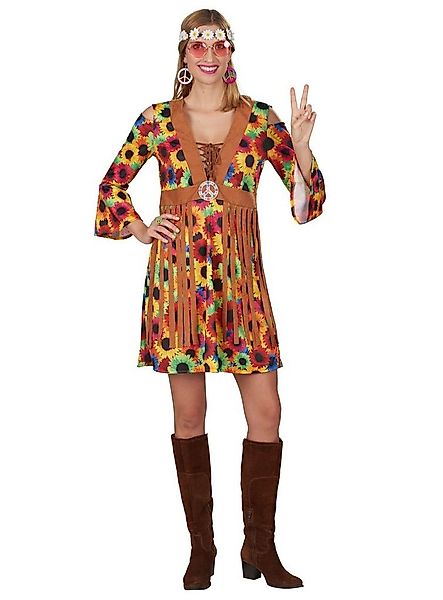 Metamorph Hippie-Kostüm Sunflower Hippie Kostüm Kleid - Fasching Karneval, günstig online kaufen