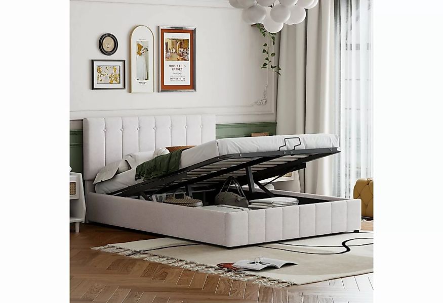 SOFTWEARY Polsterbett (Doppelbett mit Lattenrost und Bettkasten), Kopfteil günstig online kaufen