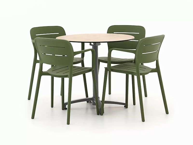 Forza Pazzia/Canzo ø 80 cm Gartenmöbel-Set 5-teilig stapelbar günstig online kaufen
