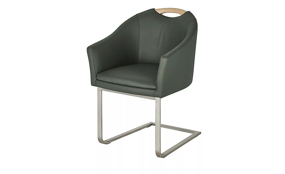 Wohnwert Leder-Schwingstuhl  Jalto - grau - 58 cm - 87 cm - 60 cm - Stühle günstig online kaufen